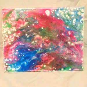 11"x14" canvas acrylic painting w/ glitter accent